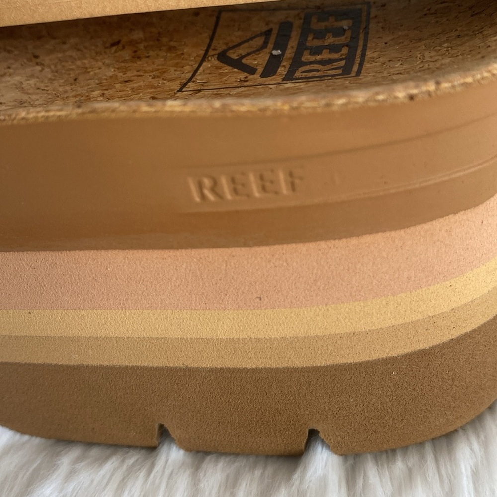 REEF Vista Higher Two Strap Slide Tan Sandals - Picture 10 of 11